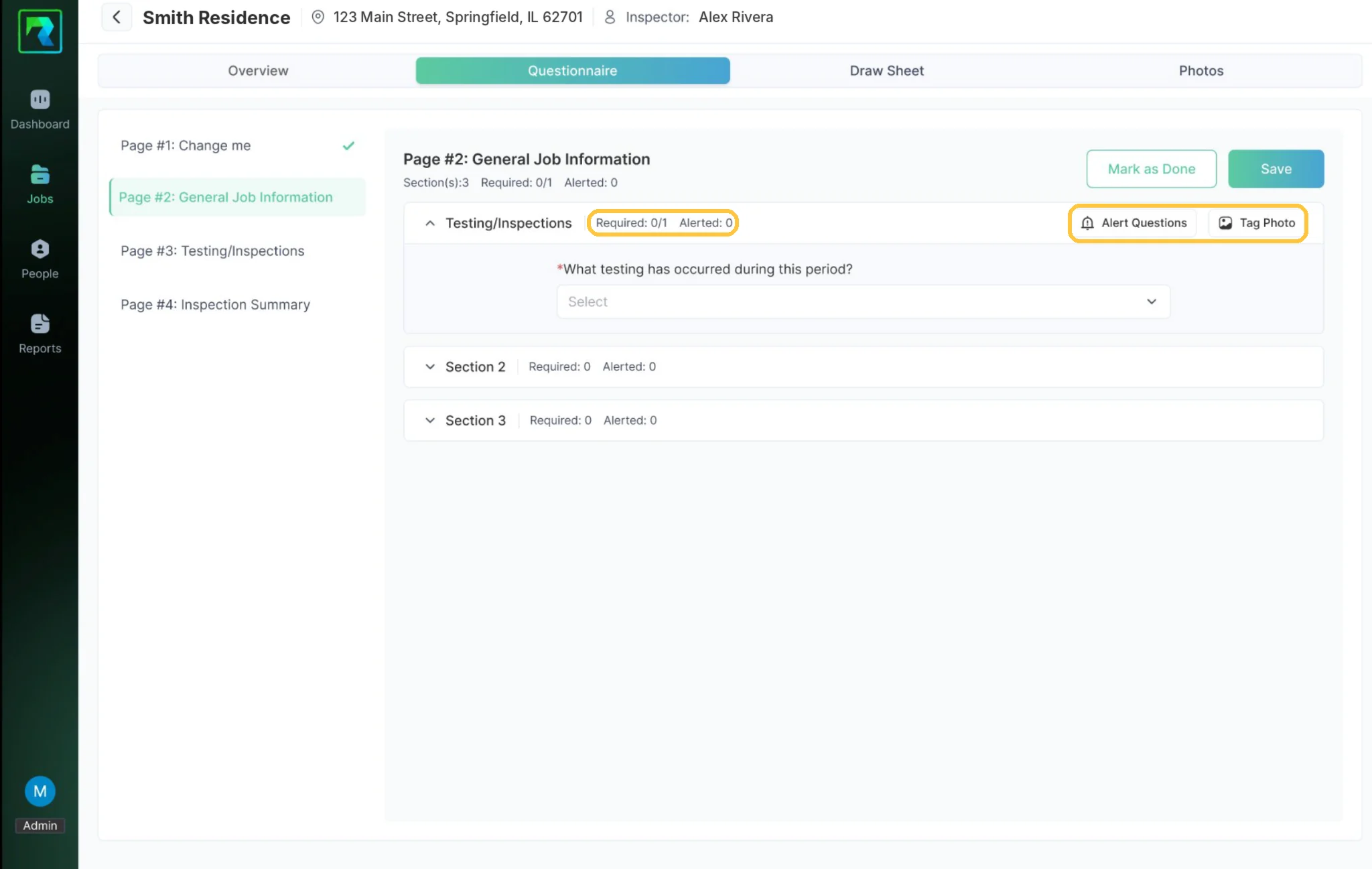 Screenshot: Required and Alerted counters