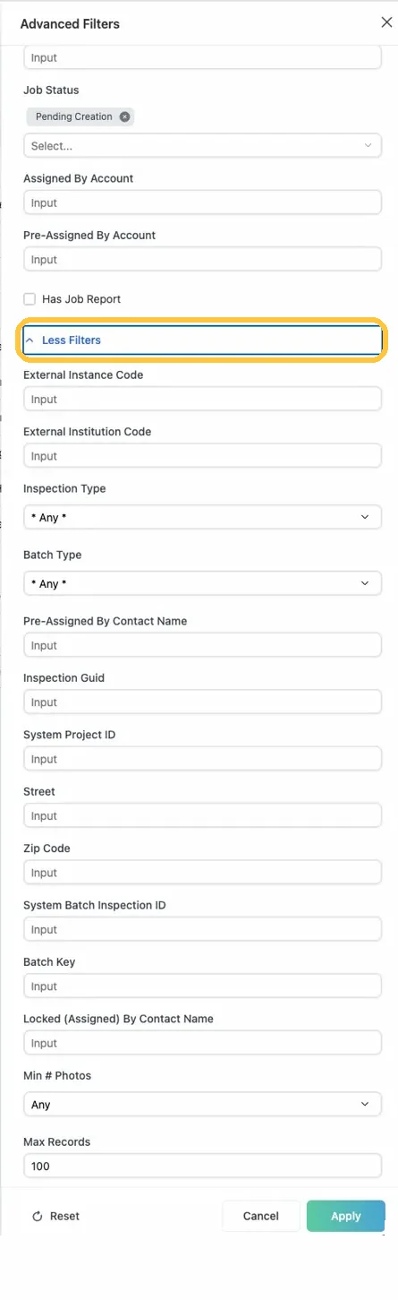 Screenshot: Codes, IDs and limits