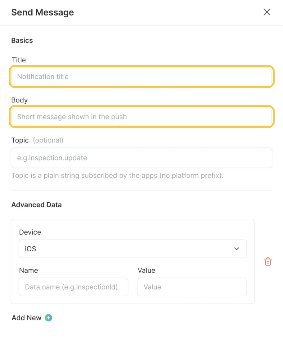 Screenshot: Messages & Notifications