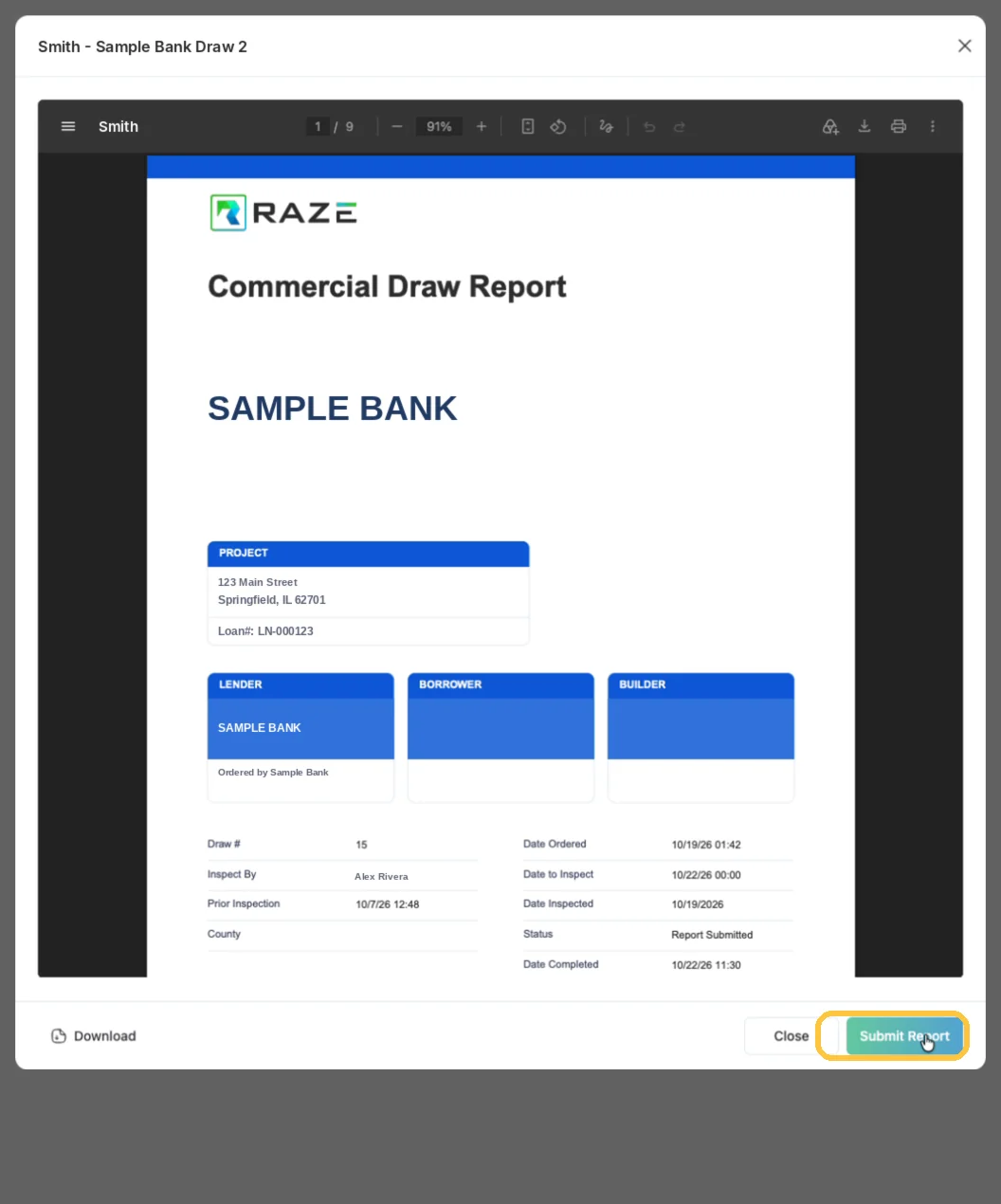 Screenshot: Review and submit