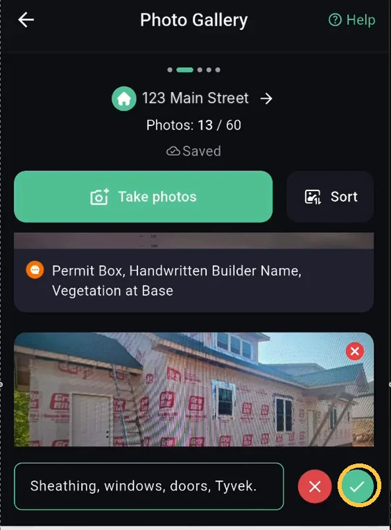 Screenshot: Keep it with the check, then add your detail