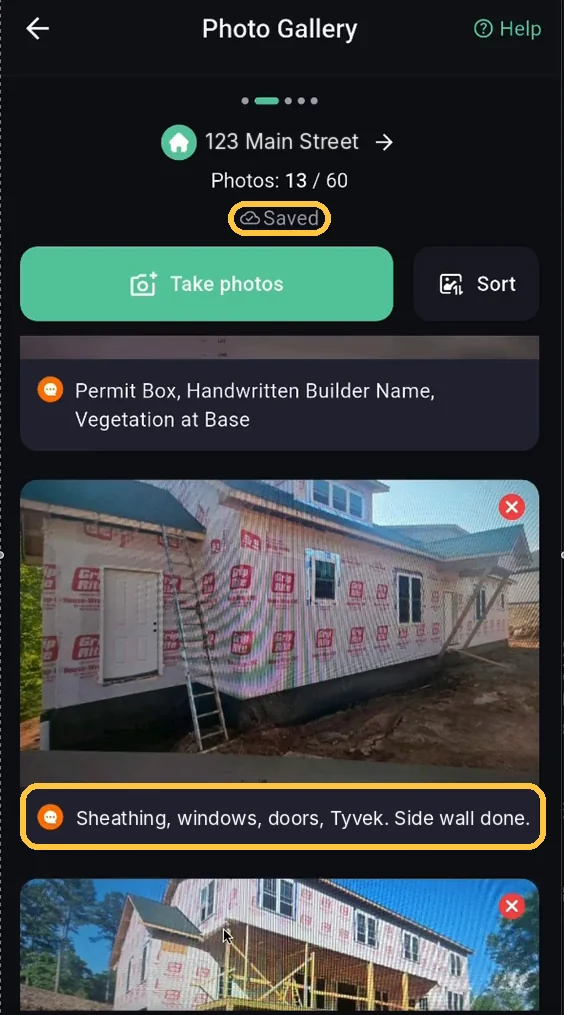 Screenshot: Tap the green send arrow