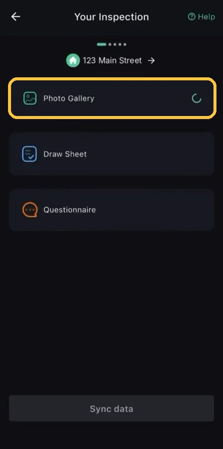 Screenshot: Let the photos sync