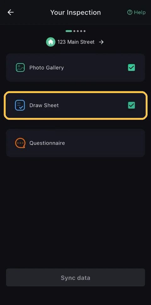 Screenshot: Confirm the Draw Sheet is complete