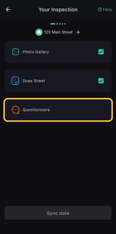 Screenshot: Start from Your Inspection