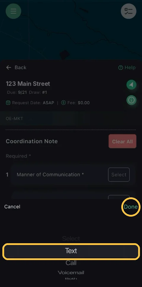 Screenshot: Manner of Communication