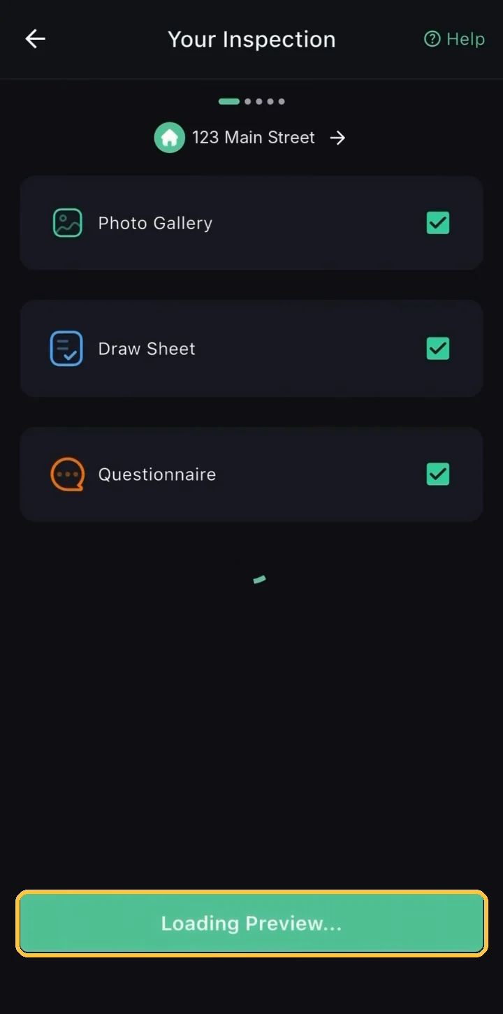 Screenshot: Tap Submit Inspection Report