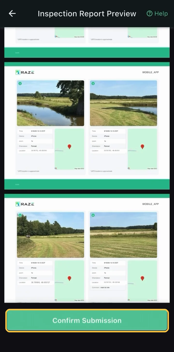 Screenshot: Confirm Submission turns green