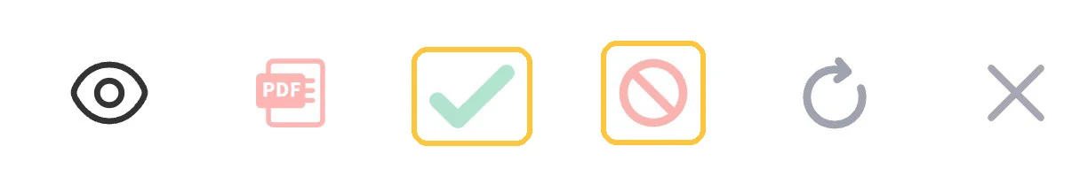 Screenshot: Open, Report, Accept, Reject