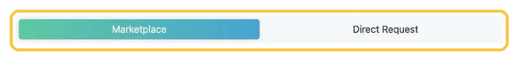 Screenshot: Marketplace or Direct Request