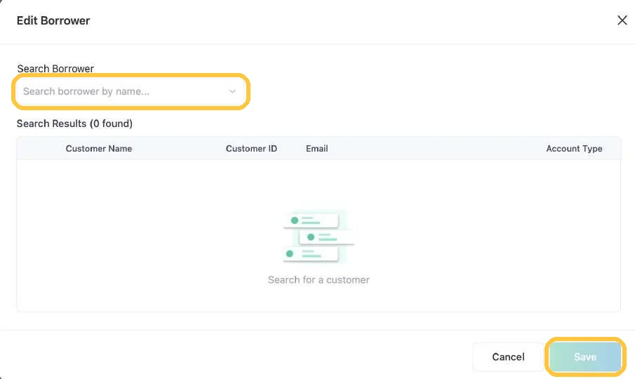 Screenshot: Search and select the new contact