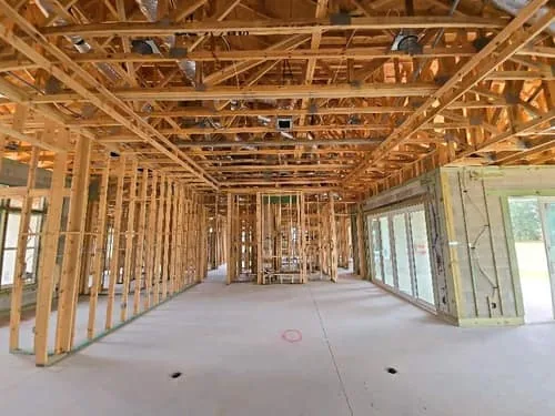 Draw inspection photo 2: Framing interior with HVAC